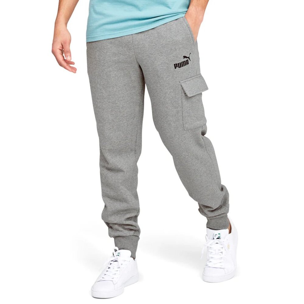 New! Puma Essential Cargo Sweatpants Fleece Jogger Pants Men's 4XLT Gray Heather